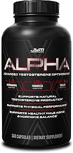Alpha JYM X Advanced Hormone Optimization, Vitality, Optimization, DHEA, Ashwagandha, Boron, Shilajit, Fenugreek, Eurycoma, Damiana, Quercetin, DIM, JYM Supplemental Science, 240 Capsules