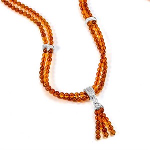 Amber Necklace in Sterling Silver