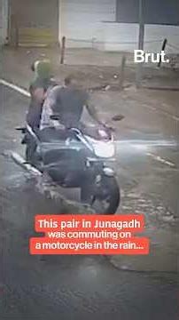 Another pothole, same story: Junagadh couple falls from their bike