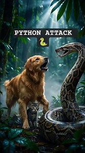 Golden Retriever Saves Kitten From Python #dog #goldenretriever #kitten #shorts