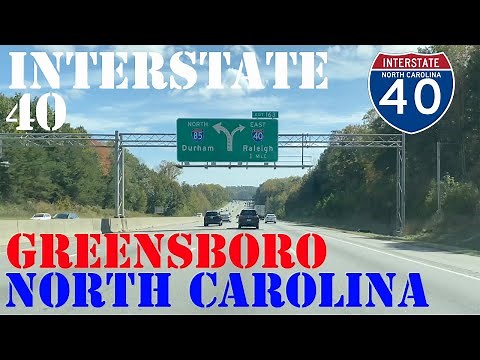 I-40 East - Greensboro to Durham - North Carolina - 4K Highway Drive