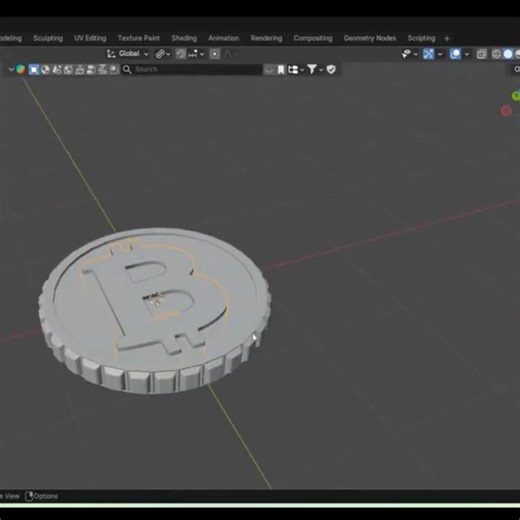 hOW to model bitcoin un blender 3d