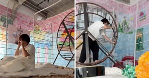 The Man Who Is Living Inside of a Human-Sized Hamster Cage