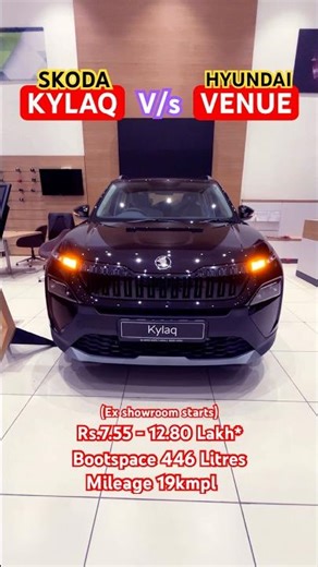 Skoda KYLAQ vs VENUE, ₹7.55* Lakh #skodakylaq #kylaq