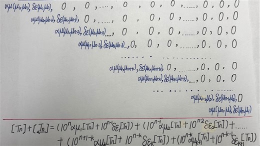 （3）逐阶阵列解释倒序迭代的本质定理：[Tₙ] in[Tₙ]=10Σαμₖ[Tₙ] Σδεₖ[Tₙ] ·少年与数学信息界世纪难题一—回文数猜想的最新迸程