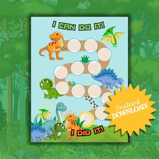 Dinosaur Reward Chart, Printable Potty Training Chart for Toddlers, Dino Sticker Chart, Kids Reward Chart, T-rex Potty Chart - Etsy