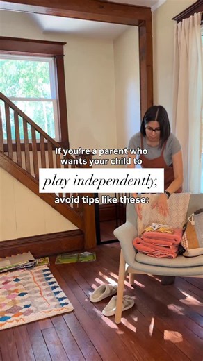 You might get more protests at first, but let them know your plan: “After we finish this book, I’m going to do the dishes for 5 minutes. Then I can read another book.” When you ignore your child completely, they are going to associate independent play time with feelings of rejection. Make sure you give them alternatives so they know it’s the play you’re saying no to, not them: “You can come stand next to me and watch if you’d like.” Independent play allows me to recharge and enjoy parenthood mor