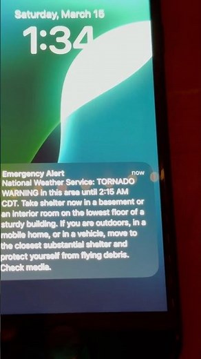 Emergency Alert on Phones during Tornado Warning