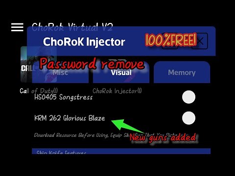 Chorok injector 1.6.50 (V1.5R) password remove 100%free #chorok #modmenu #cheat