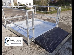 Galvanised Container Pallet Loading Platform With Ramp For Forklift Front Loader or Telehandler