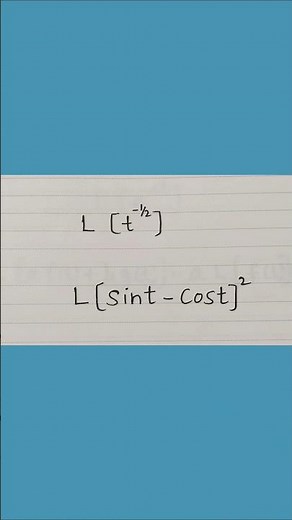 L(t^-1/2 ),L(sint-cost)^2 Laplace transformation #mathematics