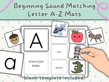 A-Z Beginning Sound Letter Matching Activity | ABC Mat | Phonics Letter Learning