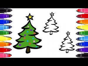 Christmas Tree Coloring pages | Coloriage de noel | How to draw & learn colours