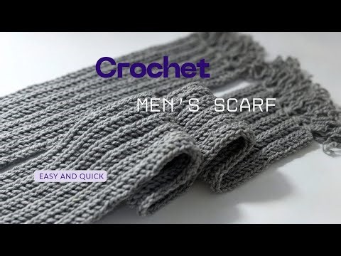 Easy Crochet Men’s Scarf | Perfect Gift Idea | Free toturial