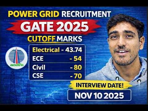 POWER GRID GATE 2025 Cutoff Marks Released | Interview Date | Telugu| Powergrid | PGCIL