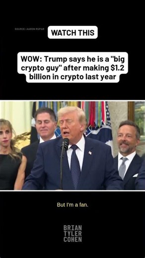 WOW: Trump says he is a "big crypto guy" after making $1.2 billion in crypto last year