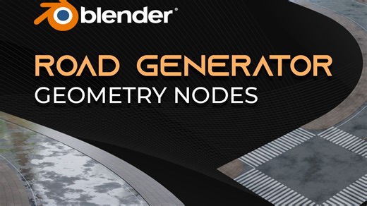 Blender预设！Procedural Road Generator 程序化道路生成器几何节点，支持Blender3.5+