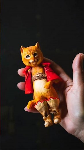DIY Puss in Boots: Spun Cotton Toy Tutorial - Vintage Style Christmas Ornament
