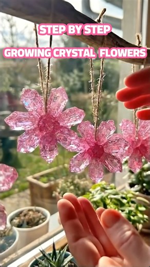 Ingredients 1 cup very hot water (just below boiling) 3 tablespoons borax powder (laundry aisle) Pink food coloring (gel or liquid, 2–4 drops) Materials Thin craft wire or floral wire (silver or copper works best) Needle-nose pliers Scissors or wire cutters Heat-safe glass jar or bowl Spoon String, twine, or fishing line Pencil, skewer, or small stick (to suspend flowers) Paper towels (for drying) Instructions 1. Shape the Wire Flowers Cut a length of wire (8–12 inches per flower). Using pliers,