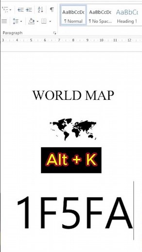 Drawing a World Map in MS Word Using Only Keyboard Shortcuts