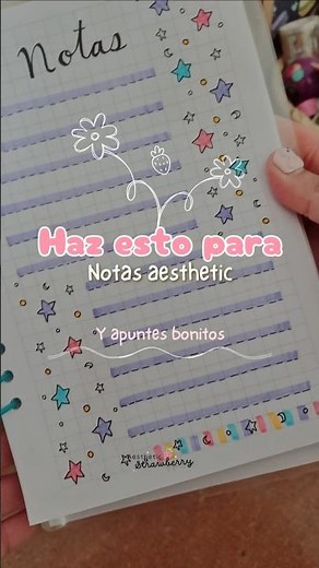 Haz esto para notitas aesthetic ✨️ #cuadernosbonitos #notasbonitas #bulletjournal #bujo #aesthetic