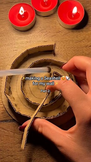 Part 2🐚🥹🪸 Making a SEASHELL for my wall 🪼 Cardboard Shark Tutorial 🐬 Handmade Room Decor Idea 🐟 Easy Paper Craft 🐋 Ocean Room 🫧 #cardboard #papercraft #shell #diy #tutorial | Kateesartt