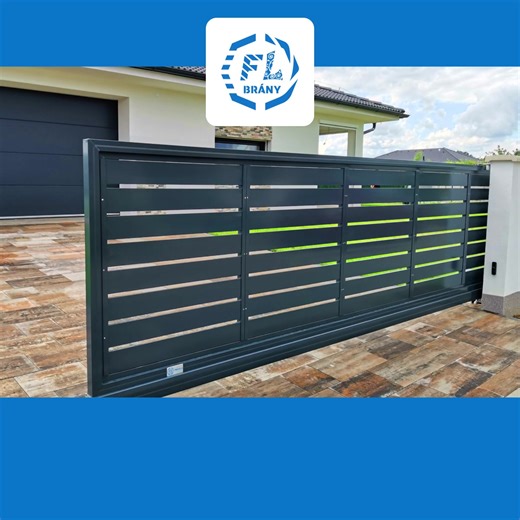 Jsme 🇨🇿 výrobce automatických samonosných posuvných hliníkových bran a hliníkových plotů. 👉 | FL BRÁNY