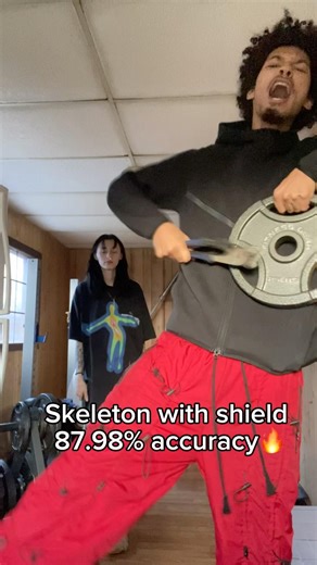 Skeleton bashing shield shield 87.98% accuracy 💀🛡️ #viral #meme #funny #airsoft #god #556 #762