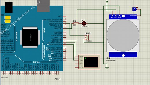Interfacing and Simulation of PIR Sensor in Proteus