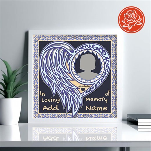 Customizable Memorial Shadow Box Svg Files for Cricut - Etsy