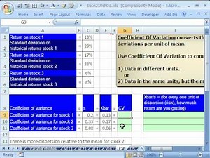 Excel & Statistics 42: Coefficient of Variation