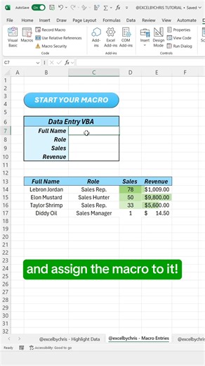 Macros data entry Learn how to automate your data entry process in excel #Excel #exceltips #spreadsheet #corporate #workhacks #accounting | LEARN MORE