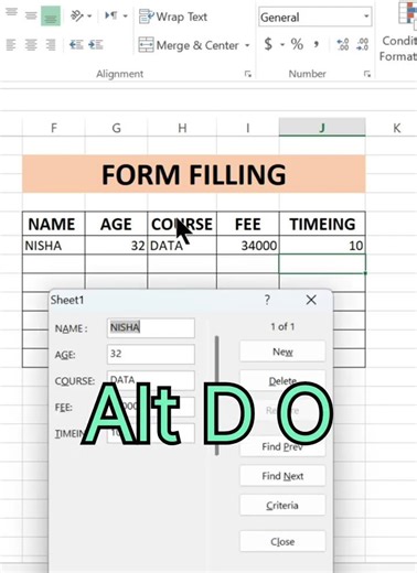 form filling in dynamic way in excel #excel #ytshorts #formula1 #shortsvideo #shorts #exceltips