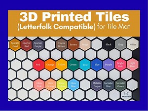 Tile Mat 3D Printed PLA Hexagon Tiles (letterfolk Compatible) - 25 Tiles per Set - Etsy