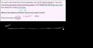 Measurement word problem: distance home