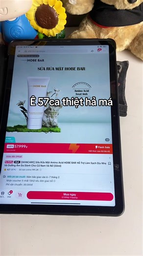 Sửa rửa mặt Amino Acid HOBE BAR Hỗ Trợ Làm Sạch Dịu Nhẹ Và Dưỡng Ẩm Da #srm #suaruamat #aminoacid #hobebar #suaruamatsachsau