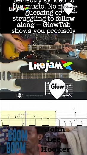 Boom Boom - E Blues Scale - John Lee Hooker Guitar Lesson - Lite Jam LED - Glow Tab - Rolling Tab