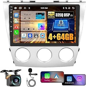 Hikity 8 core 4+64G Android 15 Car Radio for Toyota Camry (Manual A/C) 2006-2011 Stereo, 10.1 inch Screen with Wireless CarPlay Android Auto GPS Navigation WiFi Bluetooth Mirror Link DSP FM RDS