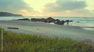 Epic View of Charleston Nine Mile Beach and the Pacific Ocean on the West Coast of New Zealand