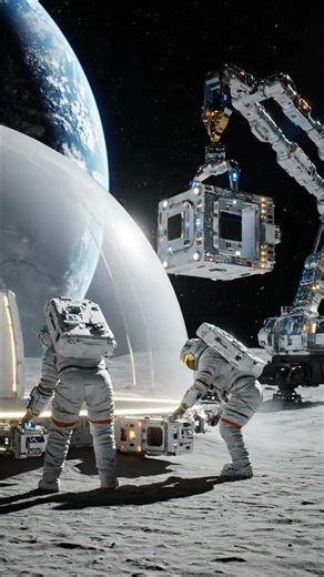 Astronauts Building the First Moon Colony 🌕 | Future Technology 2050