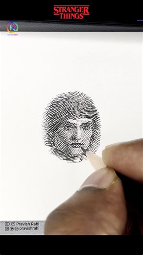 #mikewheeler #thumbprintart #strangerthings #shortsvideo #drawing #viralart #ytshorts #youtubeshorts