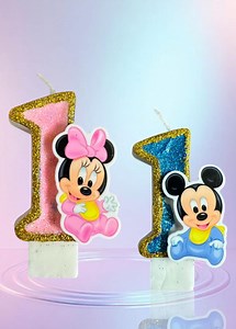 1st Mickey/minnie Bday Candle - Etsy Australia