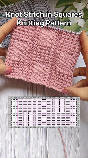 How to knit a Knot Stitch in Squares #knittingpattern #knittingdesign #knittingstitchpatterns #short