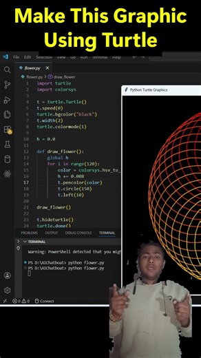How to create graphics using Python turtle #coding #funny #viral #trending