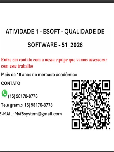ATIVIDADE 1 - ESOFT - QUALIDADE DE SOFTWARE - 51_2026