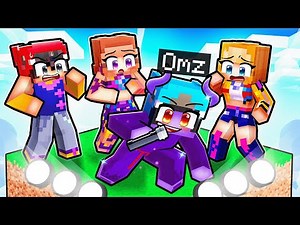 Surviving on One Block But I'm a KPOP DEMON HUNTER with Crazy Fan Girl in Minecraft!