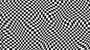 Checkered Black and White Undulating -Black and white psychedelic optical illusion. Abstract hypnotic animated background. Checkered geometric looping monochrome wallpaper.