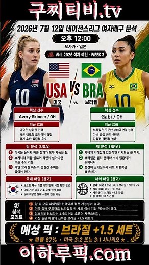 오늘 여자배구 이 경기 조심하세요… 중국 vs 이탈리아 포함 VNL 분석🔥