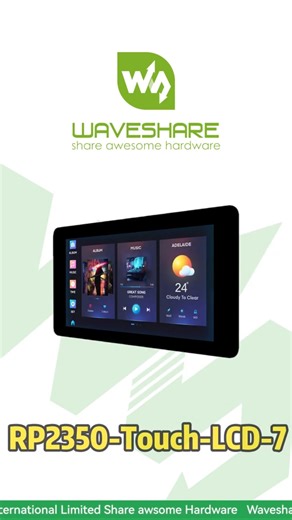 RP2350-Touch-LCD-7,7-Inch with 5-Point Touch,RP2350 Dual-Core, Dual-Architecture (ARM/RISC-V)