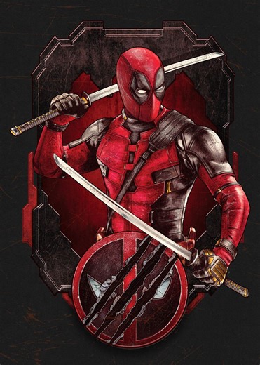 'Deadpool Illustrated Logo' Poster, picture, metal print, paint by Marvel | Displate